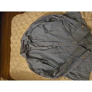 Abercrombie & Fitch Men's Blue Striped Muscle Fit Dress Shirt XXL
